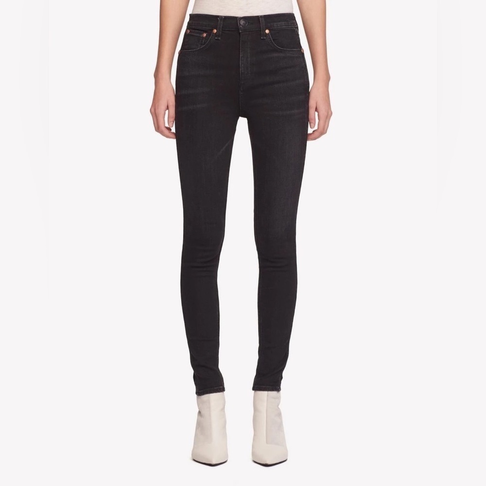 Rag & Bone Vintage Skinny Jeans Black Size 31 High Rise Ankle Skinny Made in USA